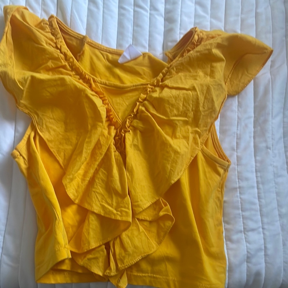 yellowish orange top sleeveless ZARA